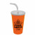 Logo Imprinted Sport Sipper with Flex Straw - Orange