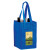 Company Branded Wine Bottle Holder with Full Color Imprint - 4 Bottle Wine Tote - Royal blue