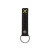 Custom Debossed Bailey Riveted Keychain - Black leather with lemon stitching