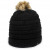 Black Premium Knit Beanie with Faux Fur Pom