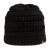 Black Ladies Debossed Patch Premium Knit Beanie