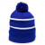 Custom Royal/White Premium Fleece Lined Striped Beanie