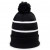 Custom Black/White Premium Fleece Lined Striped Beanie