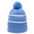 Custom Columbia Blue/White Premium Fleece Lined Striped Beanie