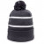 Custom Charcoal/White Premium Fleece Lined Striped Beanie