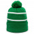 Custom Kelly/White Premium Fleece Lined Striped Beanie