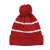 Custom Red/White Premium Fleece Lined Striped Beanie