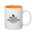 Two-Tone Stoneware 11 oz Mug with Imprint - White with Orange