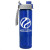 Imprinted Tritan Bottle Quick Snap Lid - Transparent Blue bottle, Blue lid