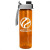 Imprinted Tritan Bottle Quick Snap Lid - Transparent Orange bottle, Black lid