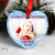 My First Christmas Blue Snowflakes Heart Photo Ornament