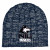 Embroidered Knit Heathered Beanie Cap - Navy