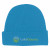 Embroidered Knit Beanie with Cuff - Light Blue