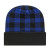 Plaid Logo Embroidered Beanies | Promotional Knit Hats - True royal/black