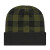 Plaid Logo Embroidered Beanies | Promotional Knit Hats - Olive/black