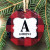 Red Buffalo Plaid Slate Stone Personalized Ornament