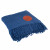 Navy Chunky Knit Blanket with Round Engraved Patch