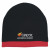 Black with red Embroidered Knit Beanie with Stripe