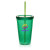 Promotional Double Wall Acrylic Tumbler with Straw - Green