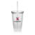 Promotional Double Wall Acrylic Tumbler with Straw - Clear
