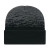 Embroidered Cuffed Static Pattern Knit Cap Black Dark Heather