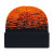 Embroidered Cuffed Static Pattern Knit Cap Black Deep Orange