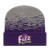 Embroidered Cuffed Static Pattern Knit Cap Purple Heather