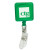 Promotional Square Retractable Badge Holders with Alligator Clips - Translucent Green