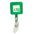 Square Retractable Badge Holder with Logo Translucent Green