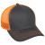 Structured Mesh Back Cap with Snap Closure Promo Charcoal/Neon Orange