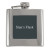 Stainless Steel Black Plate Flask with Name