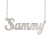 Customized Name Necklace with Birthstone Accent in Silver