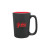 Custom Logo Rocca Matte Black Mug - Red