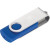 Logo Engraved Royal Blue Rotate Flash Drive | Bulk Keychain Flash Drives 