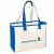 Canvas Boat Bag Promotional Custom Imprinted With Logo- Natural/royal