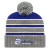 Embroidered Double Stripe Knit Cap with Ribbed Cuff Royal Heather White