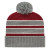 Embroidered Double Stripe Knit Cap with Ribbed Cuff Maroon Heather White