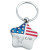 American Flag Curved Star Keychain w/ Logo