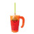 Printed Mood 20 oz Stackable Beer Stein Straw Lid - Orange/tropical red