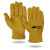 Logo Printed Gold Suede Cowhide Leather Gloves | Custom Work Gloves