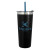 Customized Colma Basics Tumbler - 24 oz - Black with Blue Straw