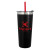 Customized Colma Basics Tumbler - 24 oz - Black with Red Straw