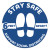 Stock Art Stay Safe Round Floor Decal - Blue