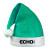 Logo Printed Green Santa Hat | Promotional Holiday Apparel