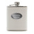 Engravable White Leather Flask