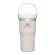 Customized Stanley IceFlow Flip Straw Tumbler 20 oz  - Rose Quartz, Stanley logo