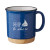 Cobalt Blue Promotional 15 oz Campfire Mug with Bamboo Basease