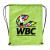 Lime Green Full Color Logo Polyester Drawstring Backpack