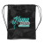 Black Full Color Logo Polyester Drawstring Backpack