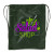 Hunter Green Full Color Logo Polyester Drawstring Backpack